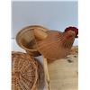 Image 3 : (3) Wicker Baskets: (2) Platter Style & (1) Rooster