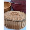 Image 2 : (3) Wicker Baskets: (2) Baskets & One Lid