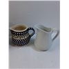 Image 3 : (4) Pitchers: Bird, Floral, White, Blue Dot Pattern