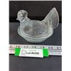 Image 1 : Clear Glass Hen on Nest - 5" x4" x 3.5"
