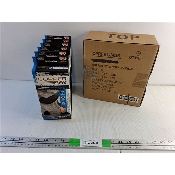 (12) Copper Fit Compression Elbow Sleeves - Size M