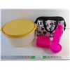Image 1 : Large Tupperware Container with Lid, Lunch Boxes, Water Bottle, Thermos Insulated Bag