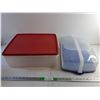 Image 1 : (2) Tupperware Plastic Storage Containers with Lids 18" x 15" x 6"