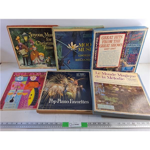 (6) Vinyl Records - Pop Piano Favorites, Great Hits from the Great Show and Mood Music