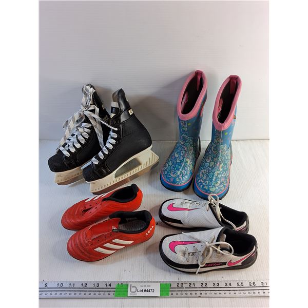 Kids Ice Skates, Kids Soccer Shoes, Kids Rubber Boots - Size 12K