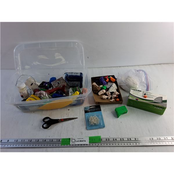 Modeling Clay, Scissors, Earrings, Gloss Glaze