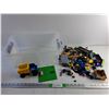 Image 1 : Lego Building Blocks, Toy Truck, Plastic Storage Container with Lid 17" x 11" x 6"