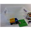 Image 2 : Lego Building Blocks, Toy Truck, Plastic Storage Container with Lid 17" x 11" x 6"