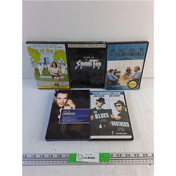 (5) DVD Movies - Jack Lemmon, Year of the Dog, The Blues Brothers
