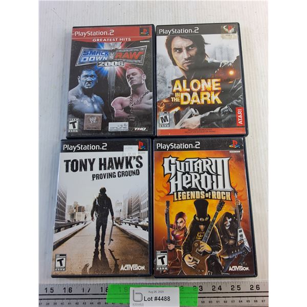 (4) Sony Playstation 2 Games - Guitar Hero, Alone in the Dark, Tony Hawks