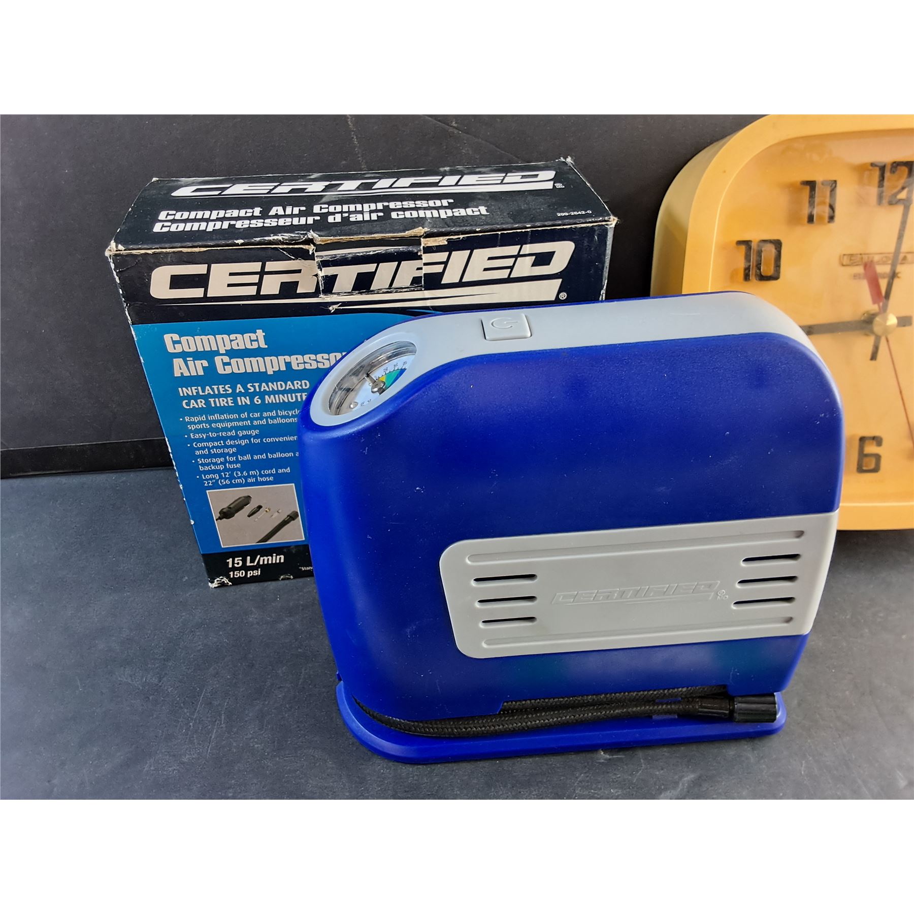 Compressor Clock Certified Compact Air Compressor - Tested, As Is, Bulova Electric Wall ...