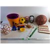 Image 1 : Halloween Candy Buckets, Miniature Hockey Sticks, Basketball, Nerf Gun, Saskatoon Blades Bell, Misc