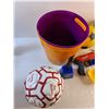 Image 6 : Halloween Candy Buckets, Miniature Hockey Sticks, Basketball, Nerf Gun, Saskatoon Blades Bell, Misc