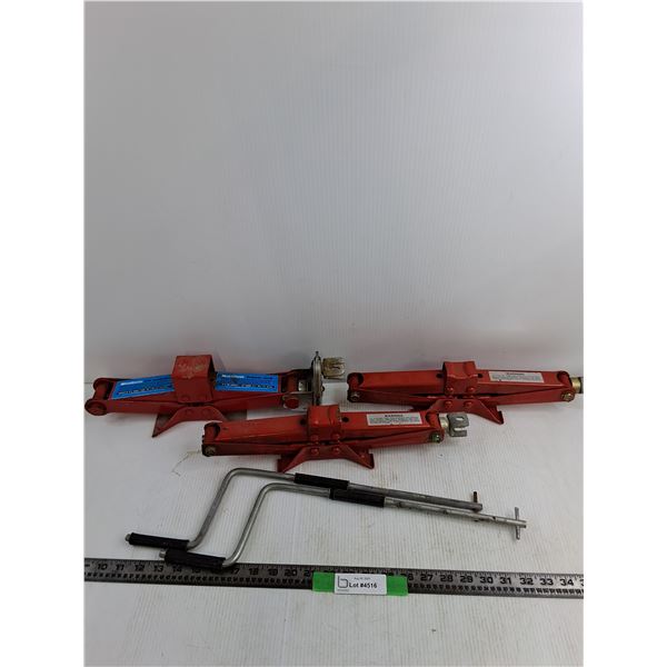 (3) Scissor Jacks With (2) Cranks  -  PICK UP
