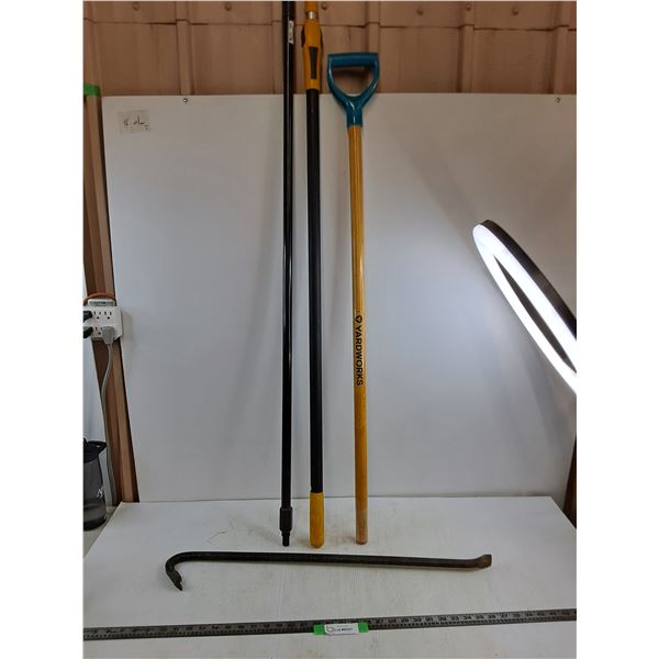 52″ Broom Handle, 45″ Shovel Handle, Crowbar, 52″ Stick  -  PICK UP ONLY