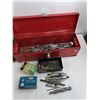 Image 2 : Lot of Various Screws, Drill Bits, Read Metal Toolbox  -  PICK UP