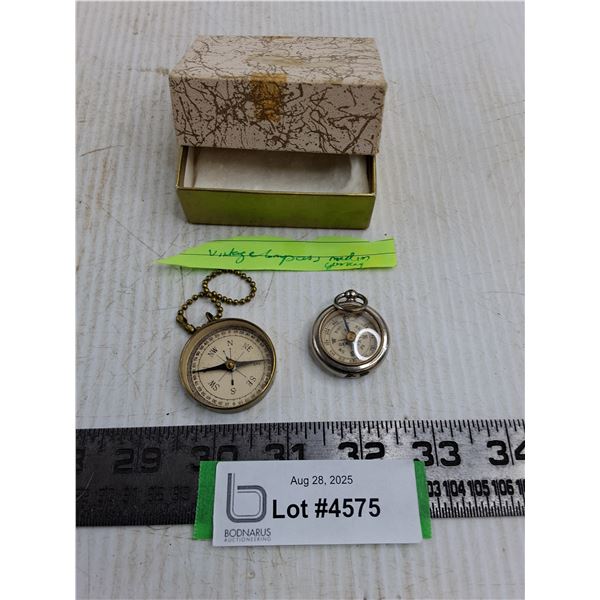 (2) Vintage Compasses Made in Germany