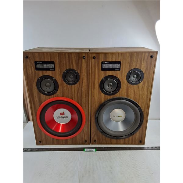 Pair of LXI SP2660 Speakers (Visionik & Ultra Linear Subs) - Untested - 25x12x15" - Pickup Only
