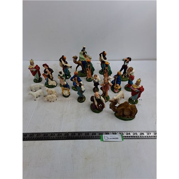 Vintage Set of Christmas Display Ornamental Figures