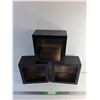 Image 1 : (3) Square Wall Shelves with Built In Mirrors 10" x 10" x 5"