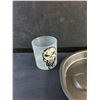Image 3 : Halloween Skull Serving Tray, (2) Glass Cups