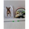 Image 1 : Wood Cat Decor(9" x 2" x 9") & Metal Sign- 8.5" x 11.5"
