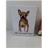 Image 2 : Wood Cat Decor(9" x 2" x 9") & Metal Sign- 8.5" x 11.5"