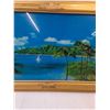 Image 3 : *Vintage Tropical Beach Picture Ocean- Sound Birds - 38.5" x 3" x 19"- Turns On- Cannot Ship
