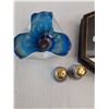 Image 2 : Salt & Pepper Shakers, Chinese Dragon Box & Blue Dish