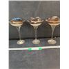 Image 1 : (3)Glass Flower Candle Holders- 7" x 10"