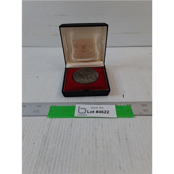 Fubru Fisch Brussels Silver Plated Medal- CANNOT AUTHENTICATE