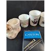 Image 2 : (6) Coffee Cups Flower Pattern, (2) Egg Cups & Carlton Trombone Care Kit