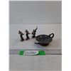 Image 1 : Antique Cobra Candle Holder & (3) Dolphin Decorations