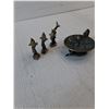 Image 4 : Antique Cobra Candle Holder & (3) Dolphin Decorations