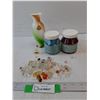 Image 1 : Partylite Beads & Sea Salt, Variety Of Glass Buttons,  Isabora Perfume & Flower Vase