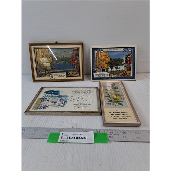 (3) Picture Frame Thermometer & Framed Picture