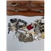 Image 6 : Variety Of Ring, Necklaces, Earrings & Bracelets& Jewelry Box- 10" x 5" x 4"