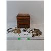 Image 1 : Jewelry Box(7.5" x 6" x 7"), Ring, Bracelets, Earrings & Necklaces