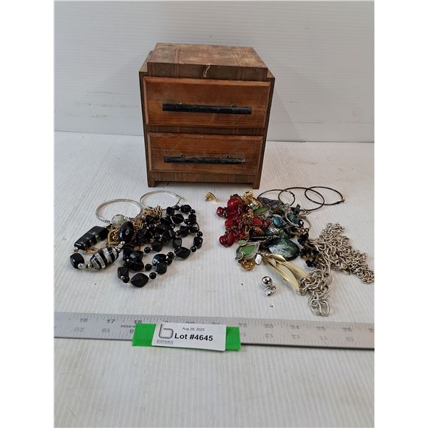 Jewelry Box(7.5" x 6" x 7"), Bracelets, Earrings & Necklaces