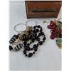 Image 3 : Jewelry Box(7.5" x 6" x 7"), Bracelets, Earrings & Necklaces