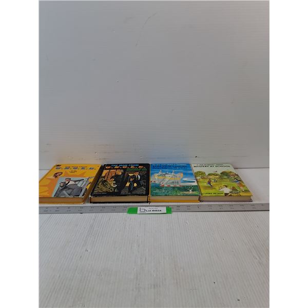 (4) Variety Of Books- Mystery At School, The Man From Uncle & Tom Swift