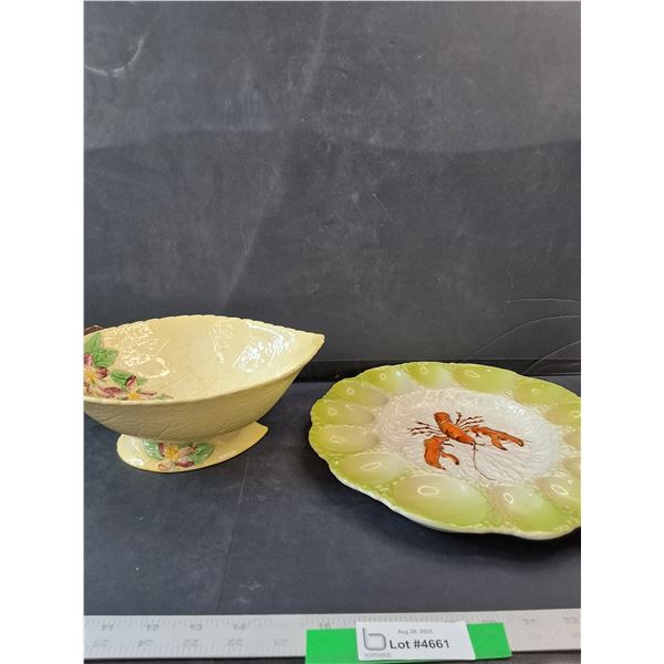 Carlton Ware Leaf Pattern Bowl & Plate