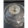 Image 3 : Crystal Glass Frosted Fruit Pedestal Cake Plate- 13"