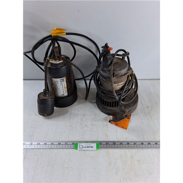 (2) Water Pumps With Float Switch, Power Fist, Flotec, As-Is