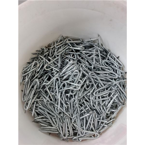 Pail of 1-3/4″ Barbed Galvanized Staples -  PICK UP