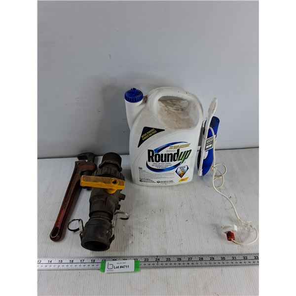 .5L Round Up Weed Killler, 2″ Diameter Valve, 12″ Ridgid Wrench CANNOT SHIP