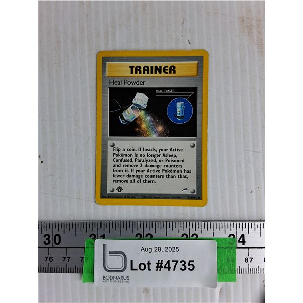 Pokemon 1st Edition Heal Powder Card Cannot Authenticate