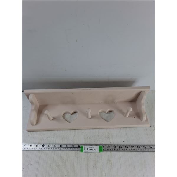 22″ Pink Heart Shelf /  Hanger