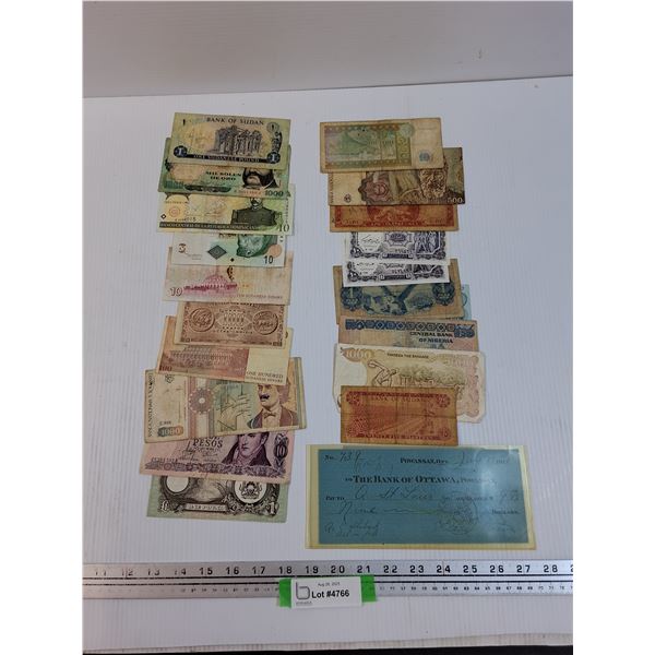 Vintage Romanian, Peru, Argentinian, Misc Banknotes - As Is CANNOT AUTHENTICATE