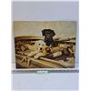 Image 1 : Hunting Puppy Scene Metal Picture  - 12" x 16"